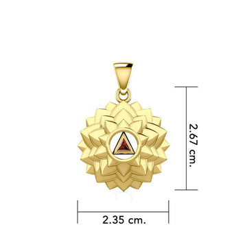 Crown Chakra with Recovery Gemstone Symbol Solid Gold Pendant GPD5631 - Jewelry